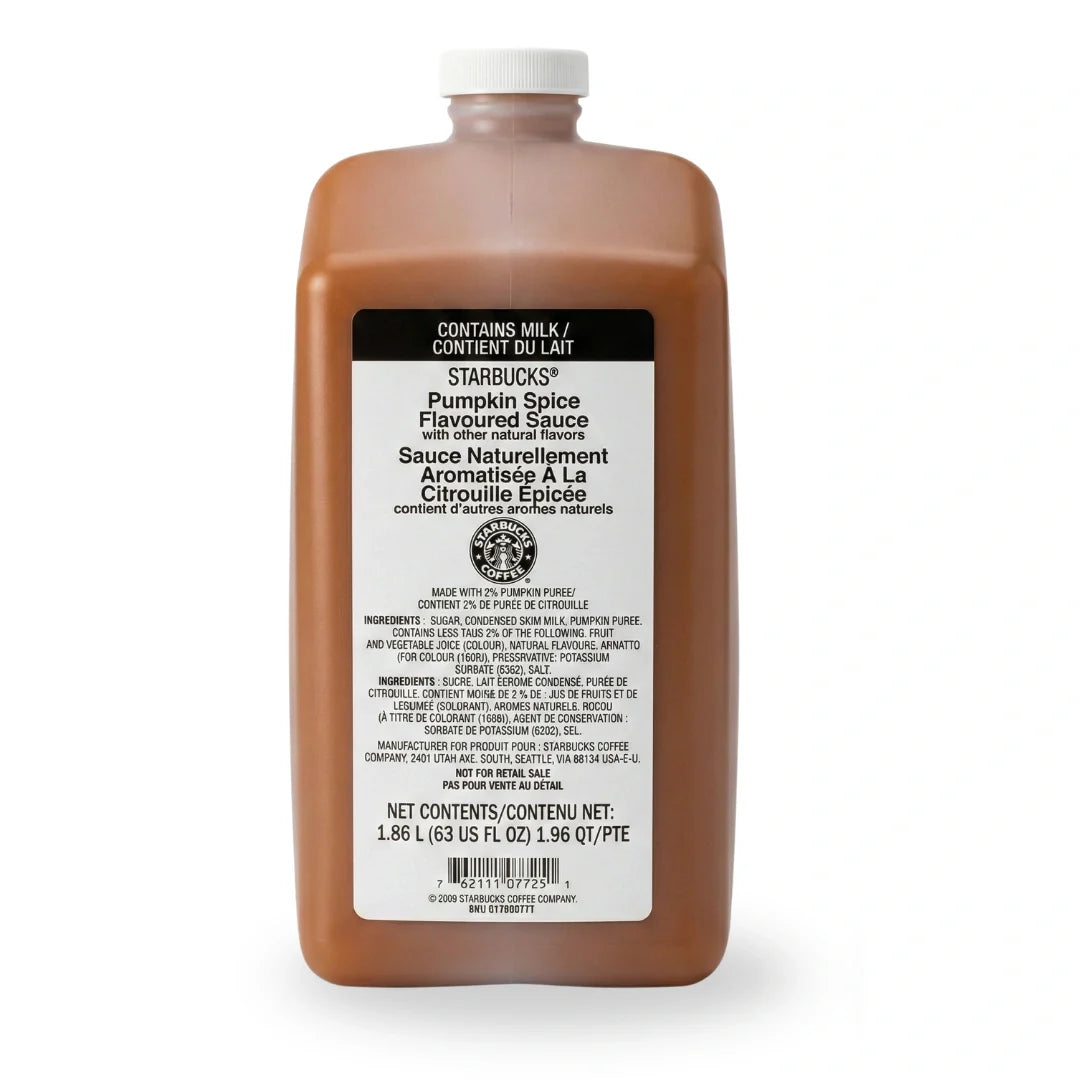 Starbucks - Pumpkin Spice Flavoring Sauce - Coffee, Dessert, Frappuccino - 63 oz