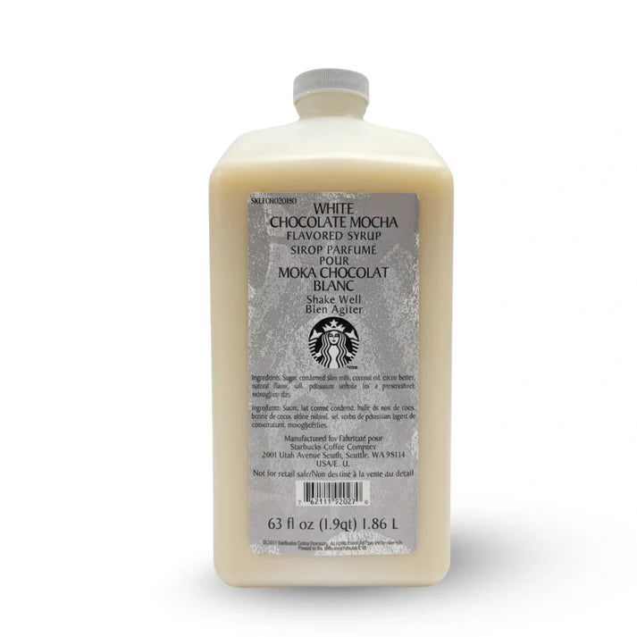 Starbucks - Flavoring & Base for Frappuccinos, Drinks, Baking, Deserts, Lattes, Coffee - Same Used by Baristas at Stabucks Cafes - White Chocolate Mocha Sauce, 63oz Bottle (With Pump)