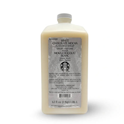 Starbucks - Flavoring & Base for Frappuccinos, Drinks, Baking, Deserts, Lattes, Coffee - Same Used by Baristas at Stabucks Cafes - White Chocolate Mocha Sauce, 63oz Bottle (With Pump)