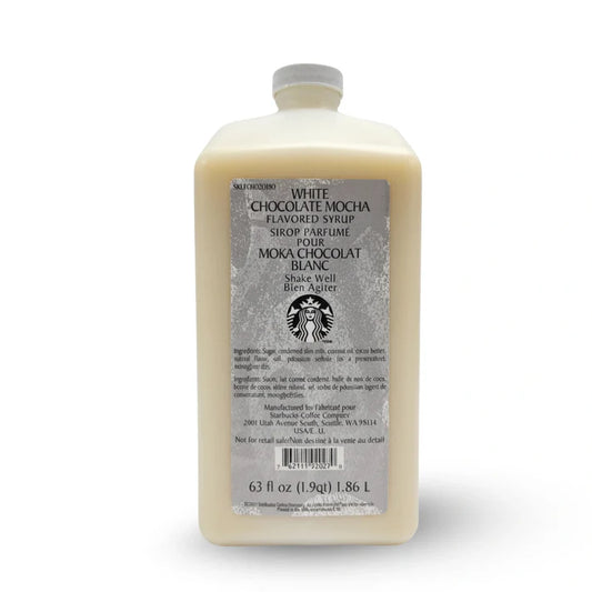 Starbucks - Flavoring & Base for Frappuccinos, Drinks, Baking, Deserts, Lattes, Coffee - Same Used by Baristas at Stabucks Cafes - White Chocolate Mocha Sauce, 63oz Bottle (With Pump)