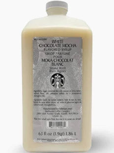 Starbucks - Flavoring & Base for Frappuccinos, Drinks, Baking, Deserts, Lattes, Coffee - Same Used by Baristas at Stabucks Cafes - White Chocolate Mocha Sauce, 63oz Bottle (With Pump)