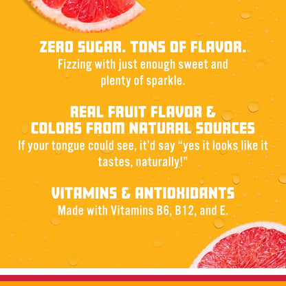 Sparkling Ice, Pink Grapefruit Sparkling Water, Zero Sugar Flavored Water, with Antioxidants and Vitamins, Zero Sugar, 17 fl oz Bottles (Pack of 24)