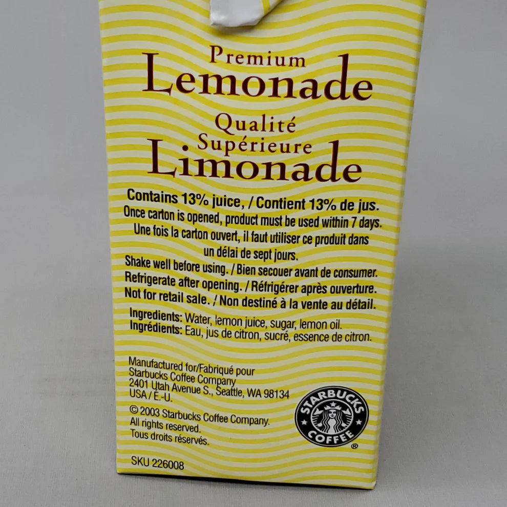 Starbucks Premium Lemonade | Double Strength Concentrate Juice Base | Used By Coffee Baristas In-Store To Make Your Favorite Starbucks Refreshers & Beverages | 48-Oz