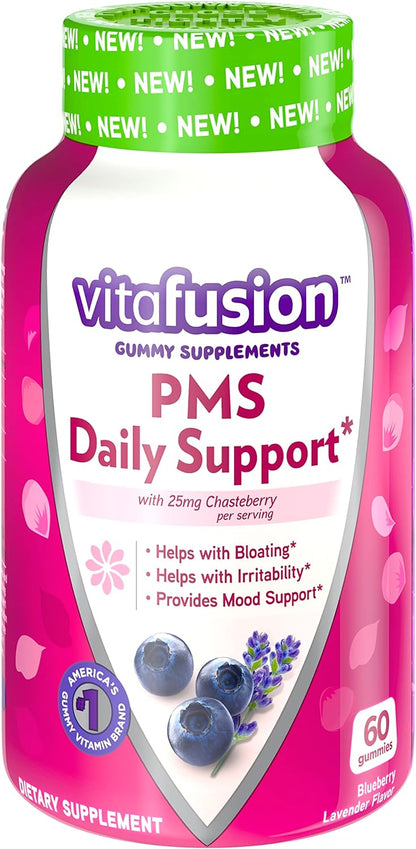Vitafusion - PMS Daily Support With Bloating, Irritability, Mood - Blueberry Lavender, (75) Gummies