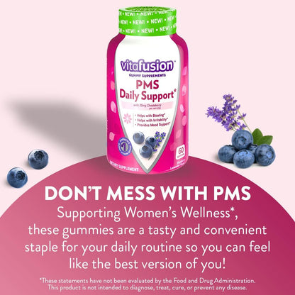 Vitafusion - PMS Daily Support With Bloating, Irritability, Mood - Blueberry Lavender, (75) Gummies