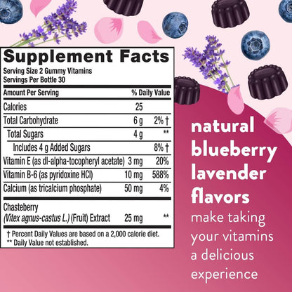 Vitafusion - PMS Daily Support With Bloating, Irritability, Mood - Blueberry Lavender, (75) Gummies