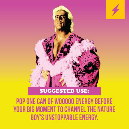 Wooooo! Energy Ric Flair Sparkling Adaptogenic Mushroom Energy Drink | Natural Antioxidants & Nootropics | Lion’s Mane & Cordyceps | 150mg Caffeine | 12 Pack (Variety Pack)