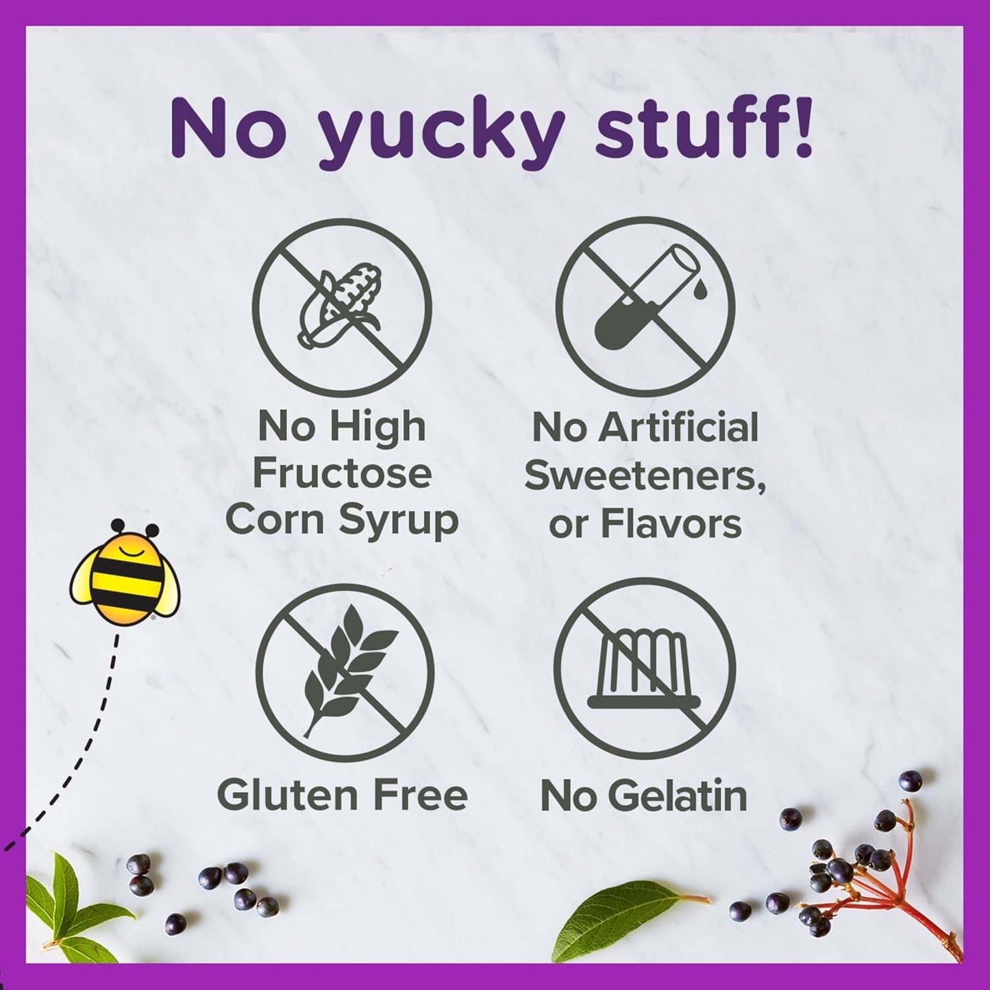 Zarbee's Elderberry Gummies for Kids with Vitamin C; Zinc & Elderberry; Daily Childrens Immune Support Vitamins Gummy for Children Ages 2 and Up; Natural Berry Flavor; 21 Count